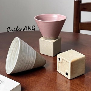 シーズン商品 激安セール アンティーク調ラテアートマグ 手捻り陶芸 カフェ風漏斗カップ