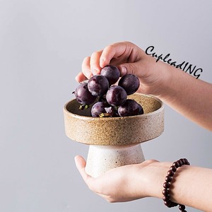 【定番商品】激安セール 高台粗土器果皿 手作り食器 お茶菓子・炒りごま・フルーツ収納