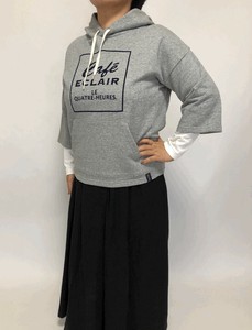 コットン100%裏毛・フロッキープリントパーカー