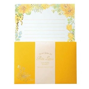 信件套装 花朵 GLITTERING 黄色