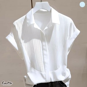 タックシャツ 半袖 襟付き きれいめ カジュアル 夏    【2025SS】 ONA1072