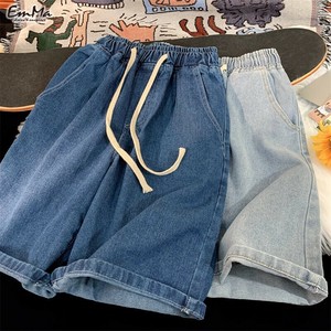 デニムハーフパンツ ウエスト紐 薄手 春 夏 リラックス カジュアル  【2025新作】 ONA1070