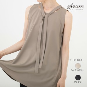 Button Shirt/Blouse Sleeveless Bow Tie [S/S NEW]