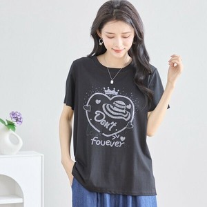【2025新作】【再入荷】【M〜L】キラキラハート＆クラウンTシャツ(N12-335)(5号店）FM5
