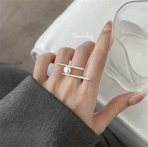 人気！残りわずか 箸とパールの立体デザイン 指輪 リング「2025新作」