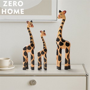 【ギフト対応】北欧風 動物モチーフ デスクトップ3点セット キリン 陶器製