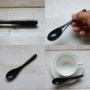 紀州発祥の色合い【落ち着きのある朱色】コーヒースプーン　曙・黒