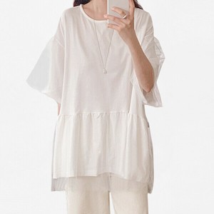 T-shirt Flare T-Shirt Short Sleeve Cotton