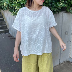 即納【2025新作】前レースプルオーバー　ゆったり　大人カジュアル　ナチュラル　夏服　きれいめ