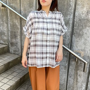 2025年新商品 衬衫 抽褶 短袖 立即发货 衬衫