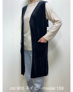Pre-order Vest/Gilet Pocket V-Neck Velour 3-colors Made in Japan