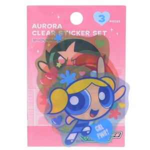 【ステッカー】パワーパフガールズ オーロラクリアステッカーセット 3枚入り Bセット