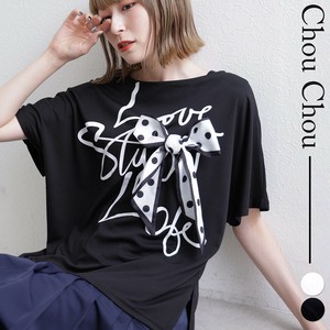英字ロゴ リボンTシャツ 2025新作ss 春夏