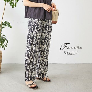 【Fanaka2025SS新作】綿レーヨンモノトーンプリントテーパードパンツ