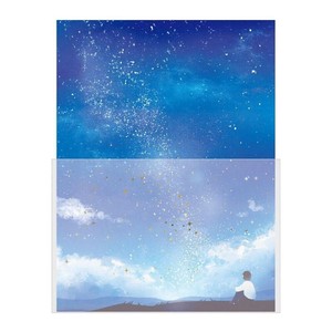 【包む】封筒が透ける景色のレター   夢と星の夜 　/  レターセット