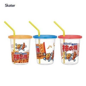 ストロー付きタンブラー 320ml 3個セット 亀田製菓 柿の種  スケーター SIH3ST