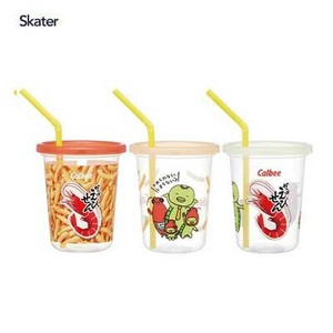 ストロー付きタンブラー 320ml 3個セット カルビー かっぱえびせん  スケーター SIH3ST