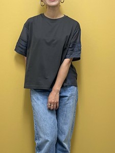 接触冷感　袖タックはしごレースカットソー【2025SS新作】
