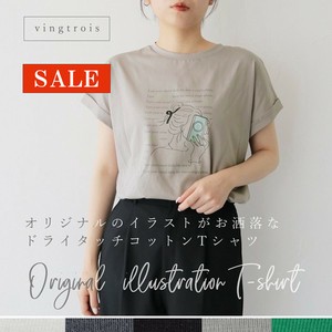 【SALE】【追加】オリジナルイラストがアクセント♪ドライタッチ Tシャツ/2025春夏新作 vingtrois