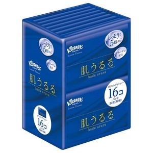 クリネックス ティシュー ローション 肌うるる ポケット 24枚（12組）×16コパック 【kleenex しっとり】