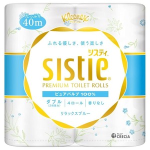 クリネックス　システィ　4ロール ダブル リラックスブルー 【kleenex sistie トイレットペーパー】