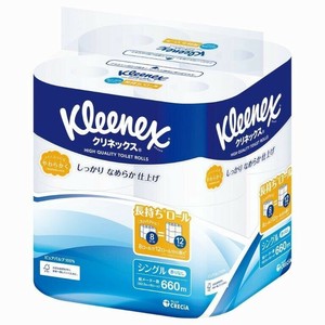 クリネックス 長持ち 8ロール  シングル 【kleenex しっかり なめらか保湿】