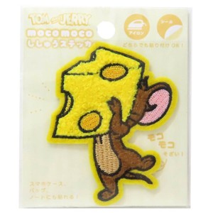 【ワッペン】トムとジェリー モコモコ刺繍ステッカー チーズ ジェリー