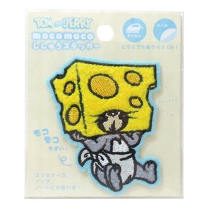 【ワッペン】トムとジェリー モコモコ刺繍ステッカー チーズ タフィー