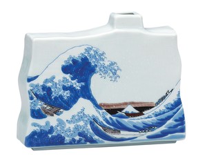 Kutani ware Flower Vase The Great Wave off Kanagawa