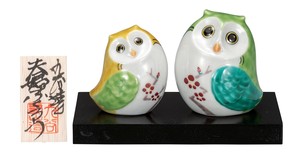 Kutani ware Object/Ornament Red Plum Owl