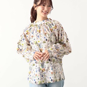 衬衫 长袖衬衫 2025年 褶边/木耳边 高领 花卉图案