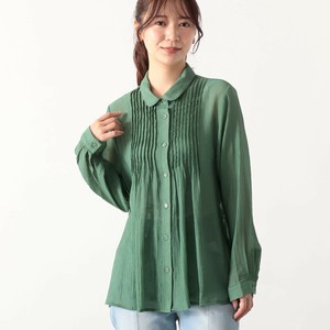 【2025年8月売れ筋商品】角丸衿ピンタック長袖ブラウス（M90864C）