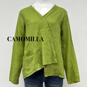 【イタリア製】CAMOMILLA リネン ノーカラーデザインジャケット