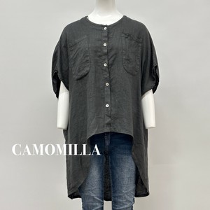 【イタリア製】CAMOMILLA リネン ドルマンスリーブ バックヘムコクーンシルエット デザインシャツ
