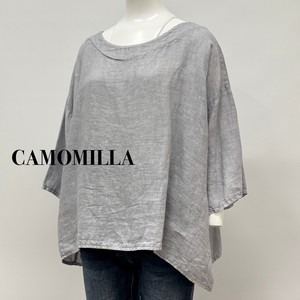 【イタリア製】CAMOMILLA ボートネック ゆったりシルエット リネントップス