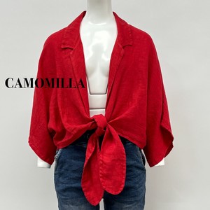 【イタリア製】CAMOMILLA リボンモチーフ ドルマンスリーブ リネンジャケット