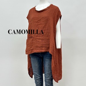 【イタリア製】CAMOMILLA フロントポケット バックヘム リネン チュニック