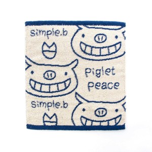 ハートウエル　simple_b_peace2　ループ付ウォッシュタオル　ブルー　15201701