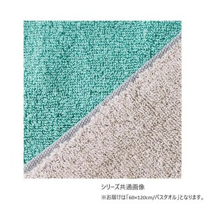 ハートウエル　アクセント　バスタオル　ベージュ×グリーン　15240132