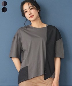 T-shirt 100% Cotton Switching Cut-and-sew 6/10 length [2025 NEW]