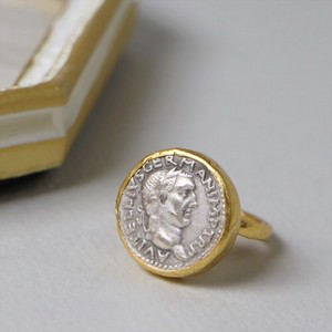 アンティークコインリング ゴールド&シルバー 古代ローマ帝国 皇帝マクシミニス