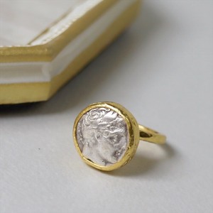 アンティークコイン リング φ1.6cm 古代ギリシャ アポロン K22GP 白金
