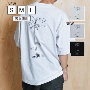 【2025年新作】ウルトラヘビーオンスヤシの木柄両面刺繡Tシャツ