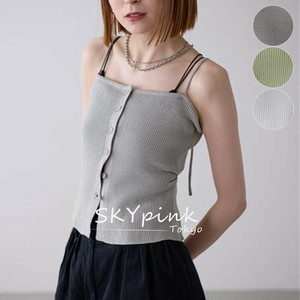 【2025SS新作入荷】ボタンデザイン ニットキャミ ビスチェ　◎WEB限定販売◎ (AC5861)