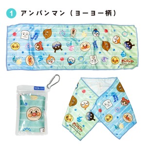 【スーパークールタオル】アンパンマン　ヨーヨー柄　スナップボタン付き　約20×60cm　冷感　熱中症対策
