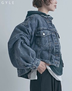 【全3色】ディテールで差がつく、旬顔ジャケット◎ノーカラービッグシルエットデニムジャケット