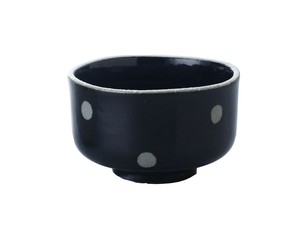 黒ドット小抹茶碗