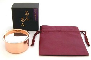 日本製 made in japan 純銅製入れ歯ポット るんるん（ポーチ付） KS-2804