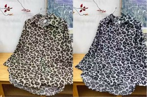 Button Shirt/Blouse Leopard Print