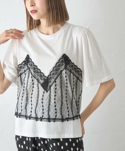 【2025SS新作入荷】レースビスチェデザインTシャツ　カットソー　SKYpink東京